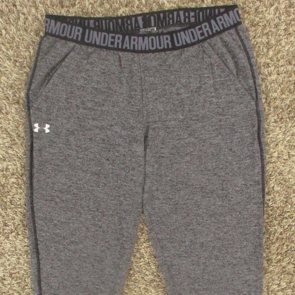 Under Armour Joggers Women's Medium Gray Black Play Up‎ Pants Athletic Pull On - Picture 3 of 6